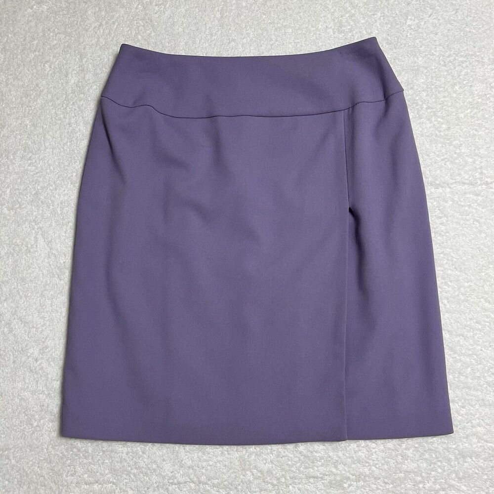 Office Siren Pencil Skirt Women’s 6 Purple Slit Lined Stretch